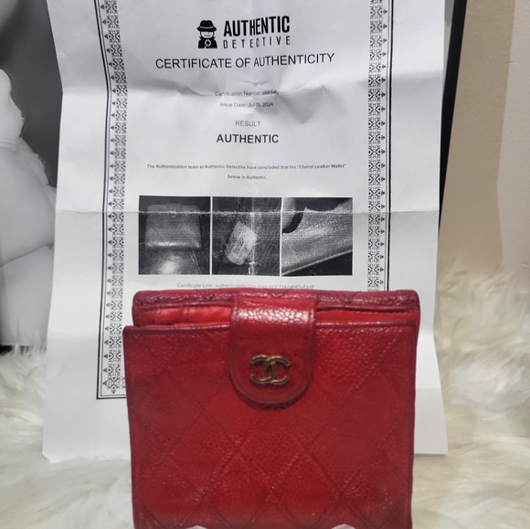 Chanel Red Caviar Wallet - Picture 1 of 8